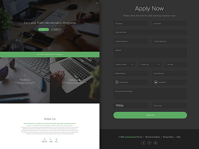 Clean one page scrolling website design clean design green grey minimal one page pastel shade website