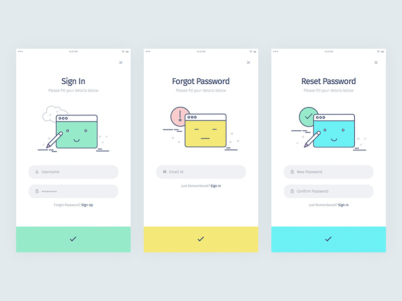 Sign In Flow UI by Pooja Puthran on Dribbble