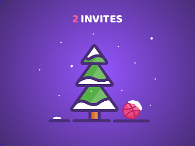 2 Dribbble Invites christmas invite draft shot dribbble invite flat design invite infographic
