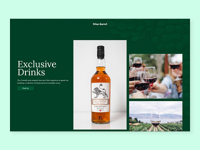 Wine Barrel - Wine Store Landing Page branding concept design hero hero section landing page ui web design website wine