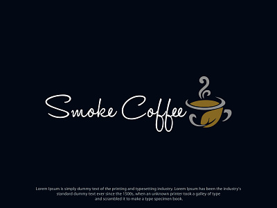 SMOKE COFFEE LOGO art artwork brand design business logo design business logos coffee bean coffee cup coffee logo coffee logo design design graphic design logo logos logoset minimal vector