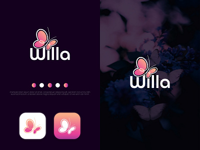 Willa abstract logo australia bangladesh branding business businesscard butterfly butterfly logo canada houston japan logo logodesign minimal pakistan texas united kingdom united states wordpress wordpress design