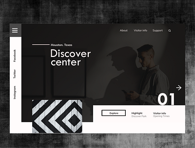 Discover Center design flat minimal typography ui ux web