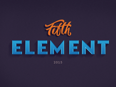 " Fifth element " calligraphy element fifth font illustration lettering poster type vector