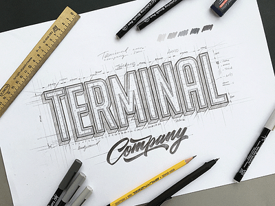 TERMINAL 3d font lettering logo terminal type