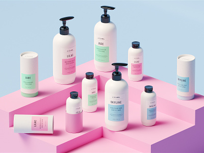J. Curl — Joyful Hair Care. barnding beauty package pastel pink
