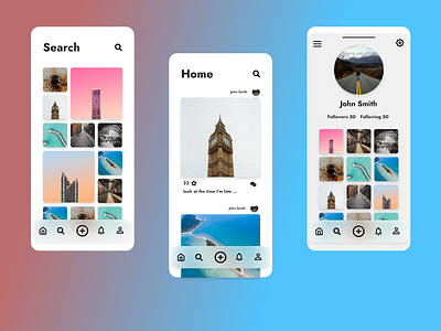 A Simple Social App app design minimal ui ux