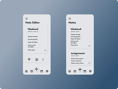 Light Mode Notes App (NeuMorphism) app design icon minimal typography ui