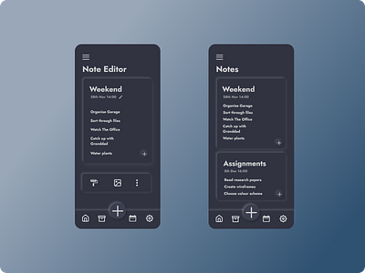 A Notes App (Neumorphism) app design minimal ui