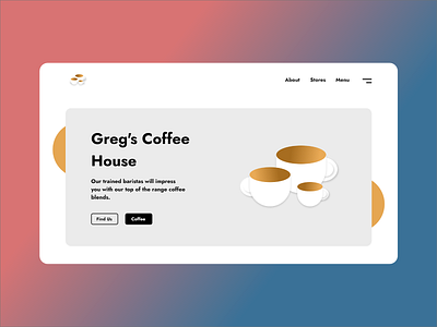 Coffee House Splash design flat illustration minimal ui web website