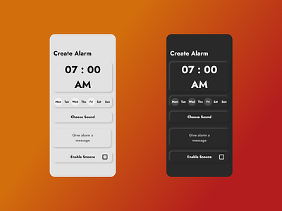 Alarm App UI app design minimal ui