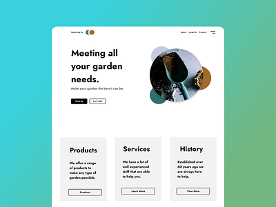 Gardening Extended design flat minimal typography ui web website