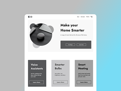 Smart Home Site design flat minimal ui web website