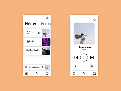 Music App app design flat minimal music music player ui ux