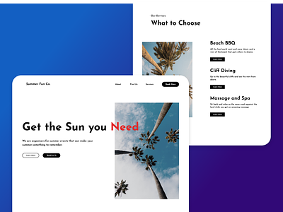 Summer Event Site design flat minimal summer web