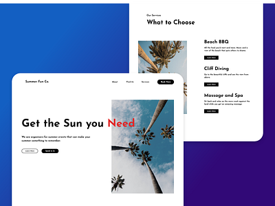 Summer Event Site design flat minimal summer web