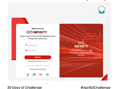 A replica of infinity sign-up Page app branding design figma icon illustrator logo oke ui ux web