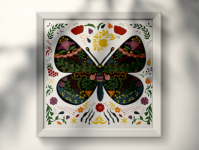 Butterfly artwork canvas print canvas wall art design illustration