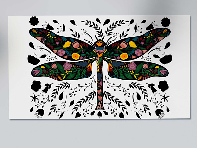 Dragonfly artwork canvas print canvas wall art design illustration vector