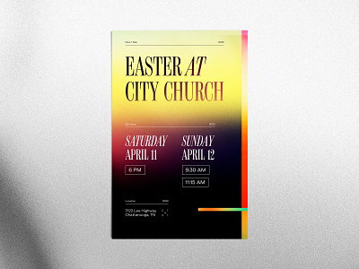 Easter 2020 branding chattanooga church city church color compressed easter gradient noise sans serif saturated serif type typography wide