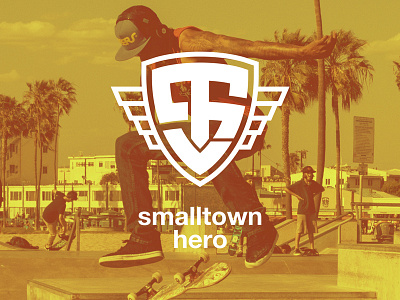 Smalltown Hero hero lifestyle logo mark shield skate typography