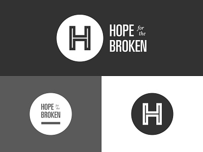 Hope for the Broken anti depression letter logo ministry type univers