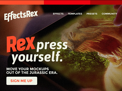 EffectsRex - Landing asap effectsrex kankin mockup montserrat t-rex templates typography web