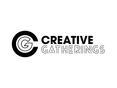 Creative Gatherings avant garde gothic circle creative gathering letters logo lovelo monochromatic