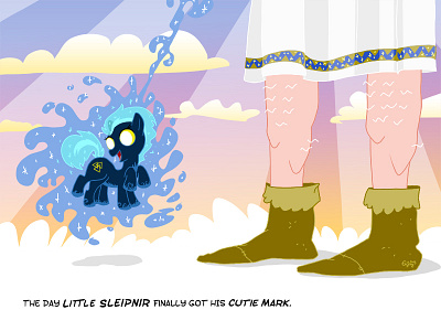 Little Sleipnir and the day he got his cutie mark evejay fanart meanwhiles mlp mylittlepony tribute