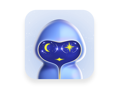 Yoggy 3d app character glow icon ios