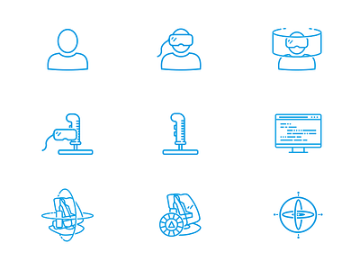 Motion.VR Icons clean icons lineart lines simple style white