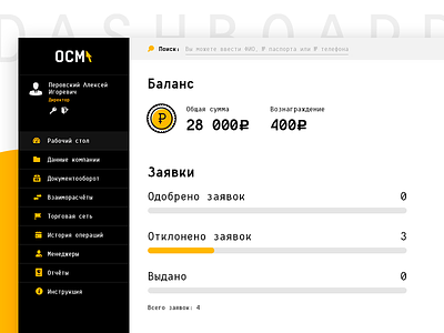 OneClickMoney Dashboard coin credit icons mastercard money monospace orange visa yellow