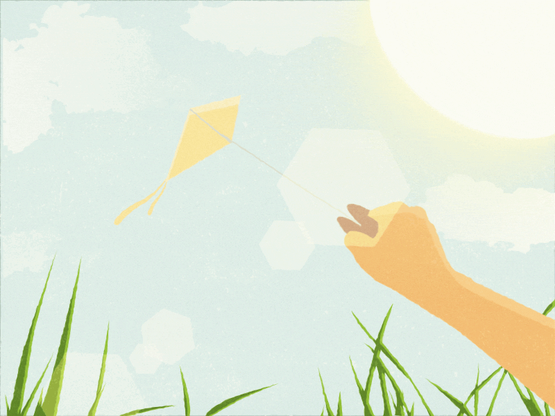 Summer mood ae animation gif illustration kite mood summer sun warm widewings widewingsanimation