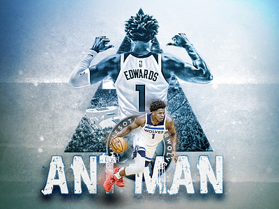 Anthony Edwards basketball player digital art graphic design nba art nba poster photoshop photoshop editing sports design sports poster