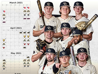 Oakland Baseball Poster/Schedule baseball digital art graphic design photoshop photoshop editing sports design sports poster sports schedule sports team