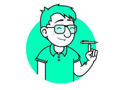 Freelance Website Incoming... character geek illustrator self portrait vector