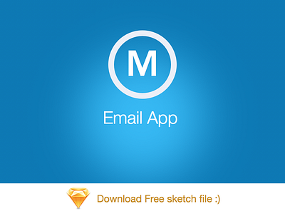 Mail App By Bootstrapguru - free sketch file android blue email app ios iphone mail sketch sketch 3
