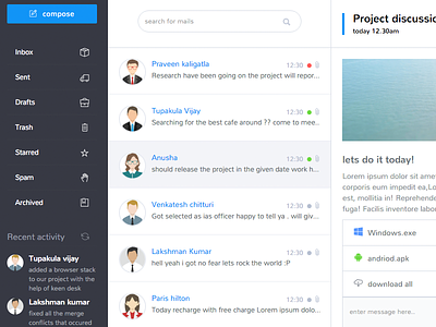 Inbox Page for admin dashboard project admin bootstrap bootstrapguru dashboard inbox mail web app