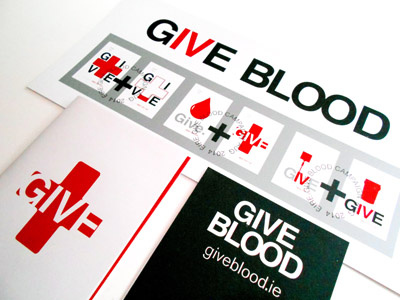 'Give Blood' Stamp Design branding donation give blood logo postage stamp presentation presentation pack red