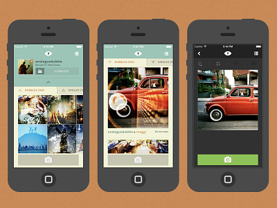 dubble UI camera app dubble flat interface ios mobile ui design