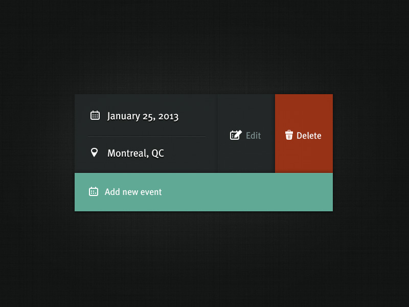 Event Widget by Angelo Semeraro on Dribbble