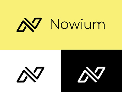 Nowium logo app branding design flat icon illustration logo minimal typography web