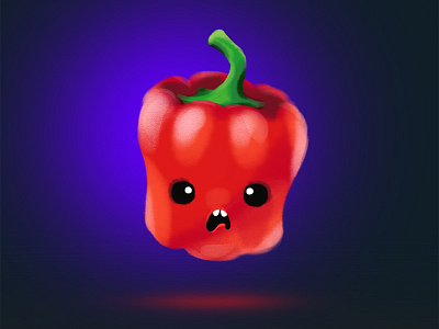 Pepper emotion art background character emotions food illustration pepper personage photoshop red vegetables