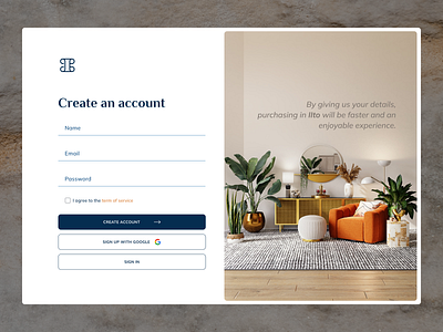 Sign Up Form For Furniture Website dailyui day1 nganvo signup uidesign