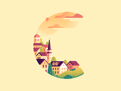 C 36daysoftype color europe illustration letter oldcity type
