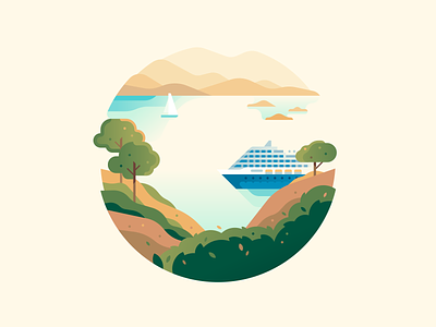 G 36daysoftype bay color cruiseship illustration letter nature travel type