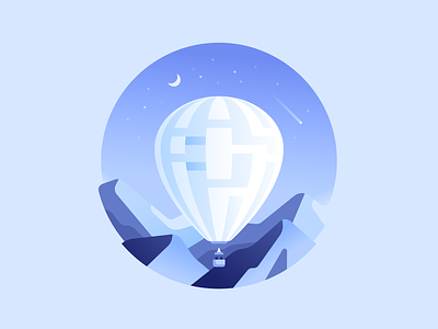 O 36daysoftype airballoon color illustration letter mountains type