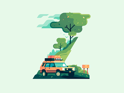 Z 36daysoftype color illustration letter nature suv travel type