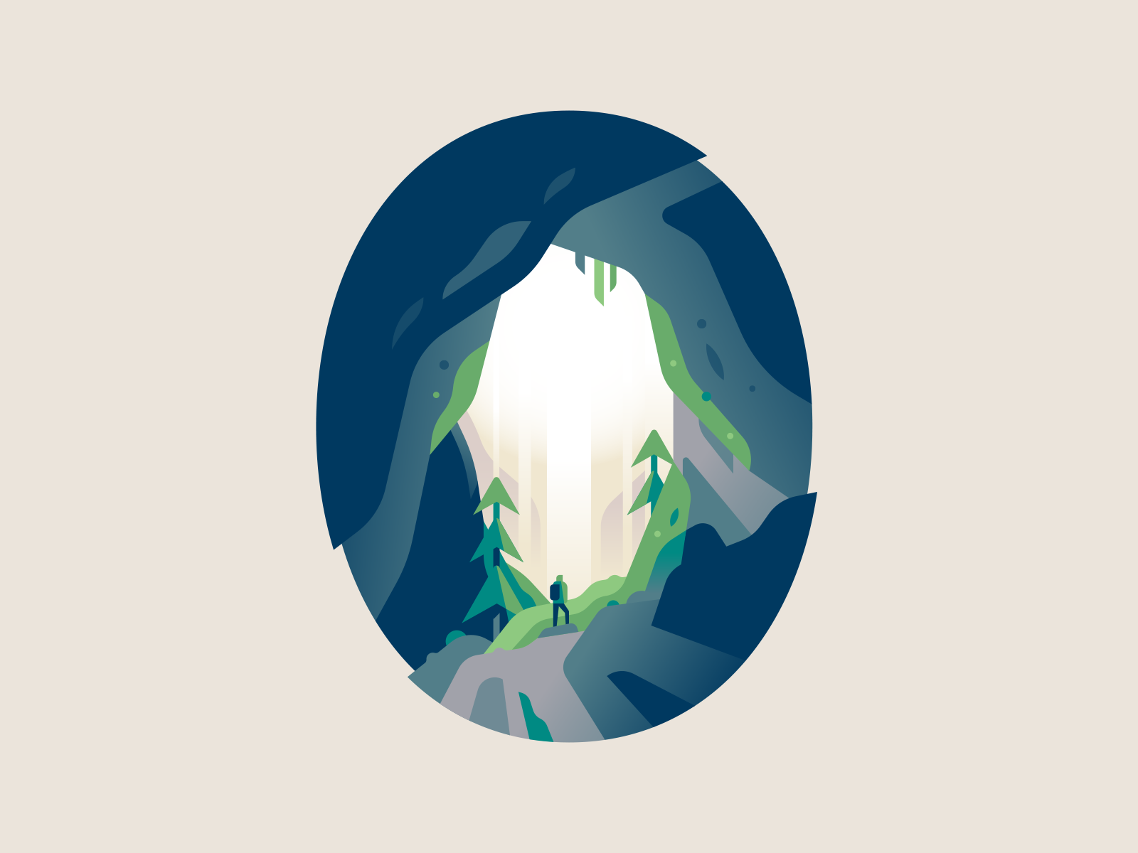 0 36daysoftype adventure cave color illustration letter nature travel type waterfall