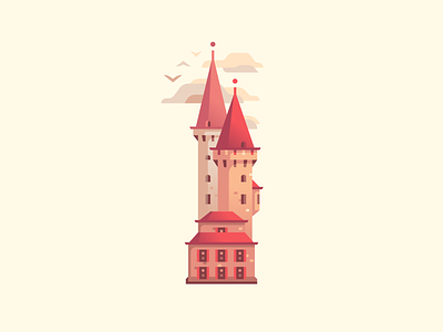 1 36daysoftype castle color fortress illustration letter tower type
